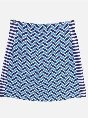 J. McLaughlin Catalina Cloth Palm Springs Skort Navy & Blue Chevron Stripes